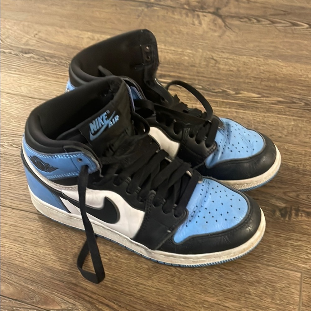 Nike Air Jordan High-Tops - Light Blue, Black, and White